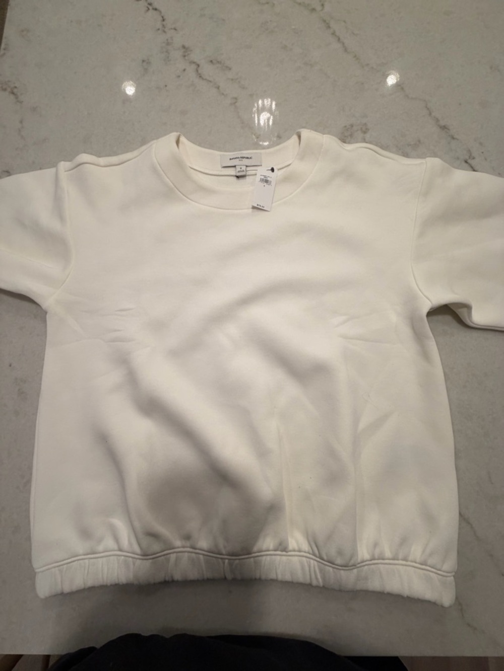 BANANA REPUBLIC Everyday Minimal Cream Crewneck Sweatshirt! NWT! S - Picture 5 of 5